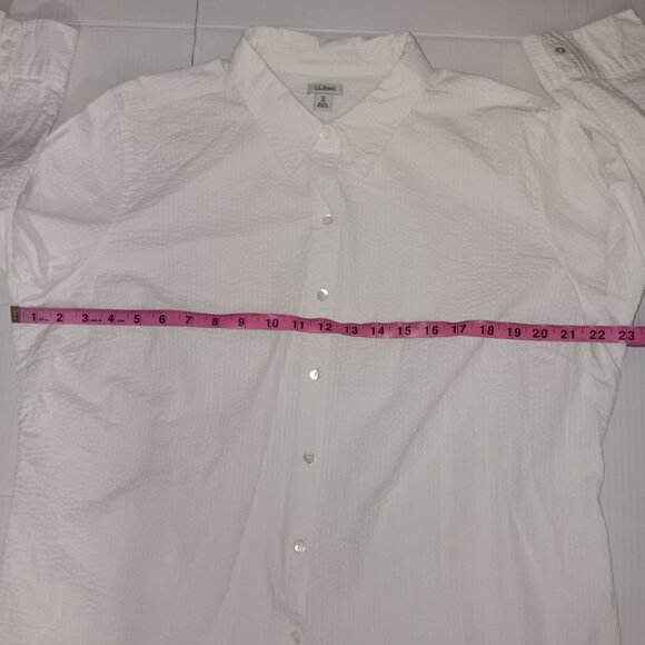 L.L.BEAN DOT EMBROIDERED BUTTON UP SHIRT - Picture 6 of 15